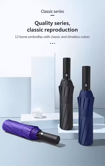 3 Fold Waterproof Umbrella Gift Umbrella with Wood