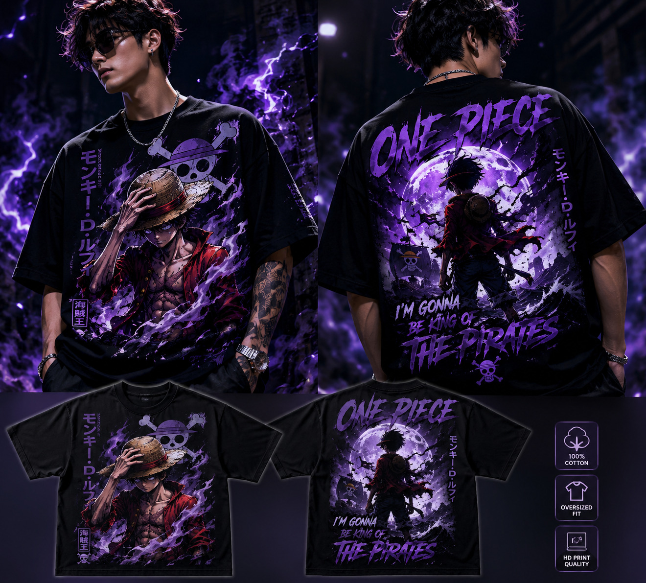 One Piece Luffy M-sized Anime T-Shirt – Premium 