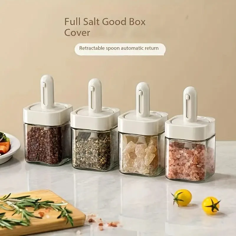 Moisture-Proof Sealed Scoop Square Seasoning Jar W