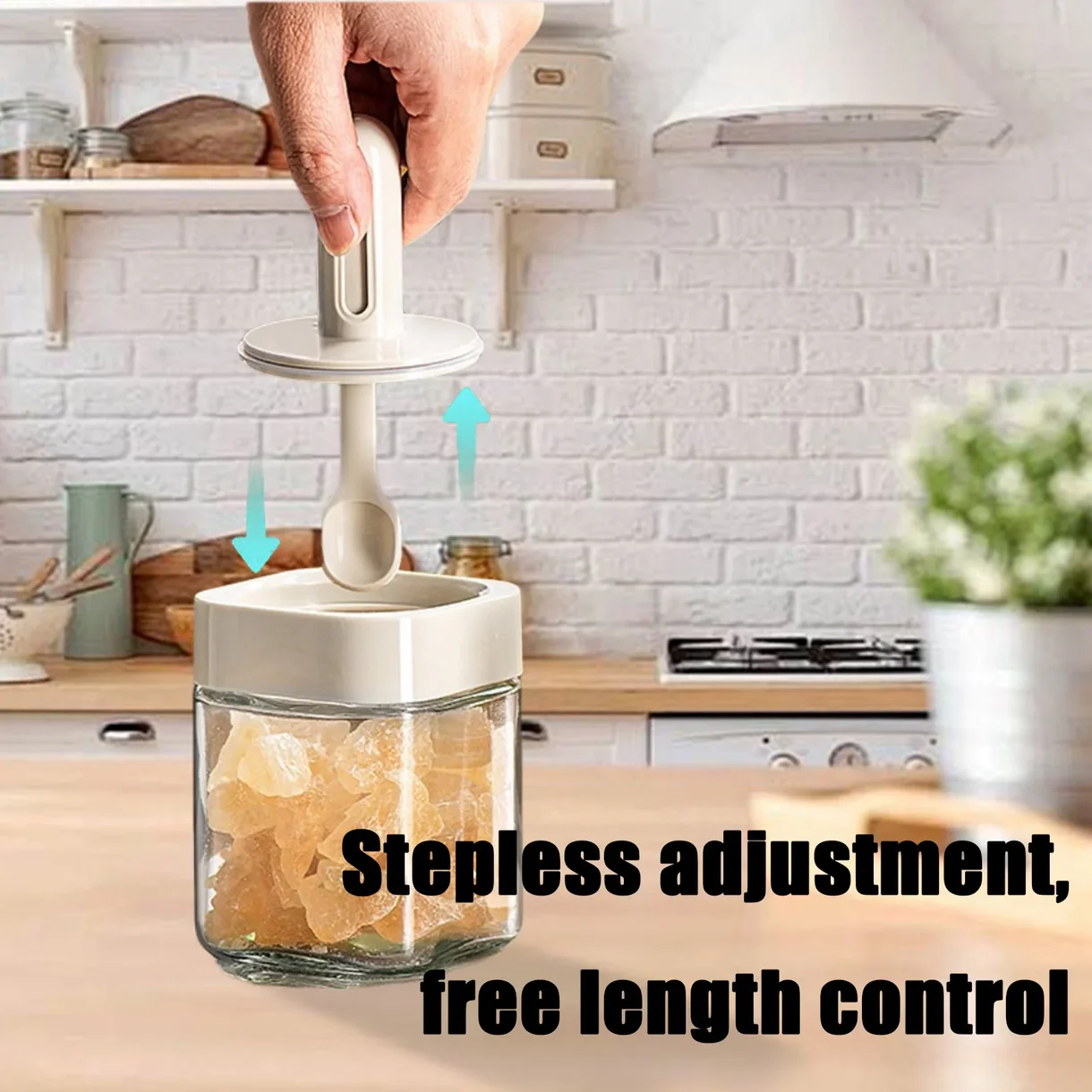 Moisture-Proof Sealed Scoop Square Seasoning Jar W