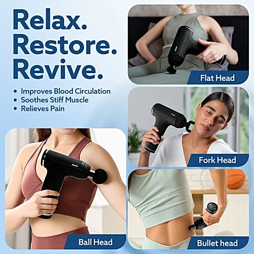 Agaro Full Body Gun Massager With 4 Heads - 6 Spee